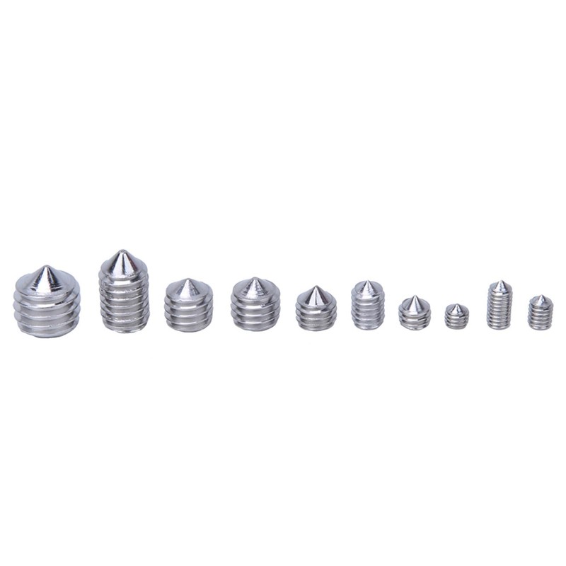 200Pcs Grub Screw Cone Point Hex Socket Stainless Steel for