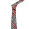 King & Priory Traditional Light Grey & Red Tartan Tie,