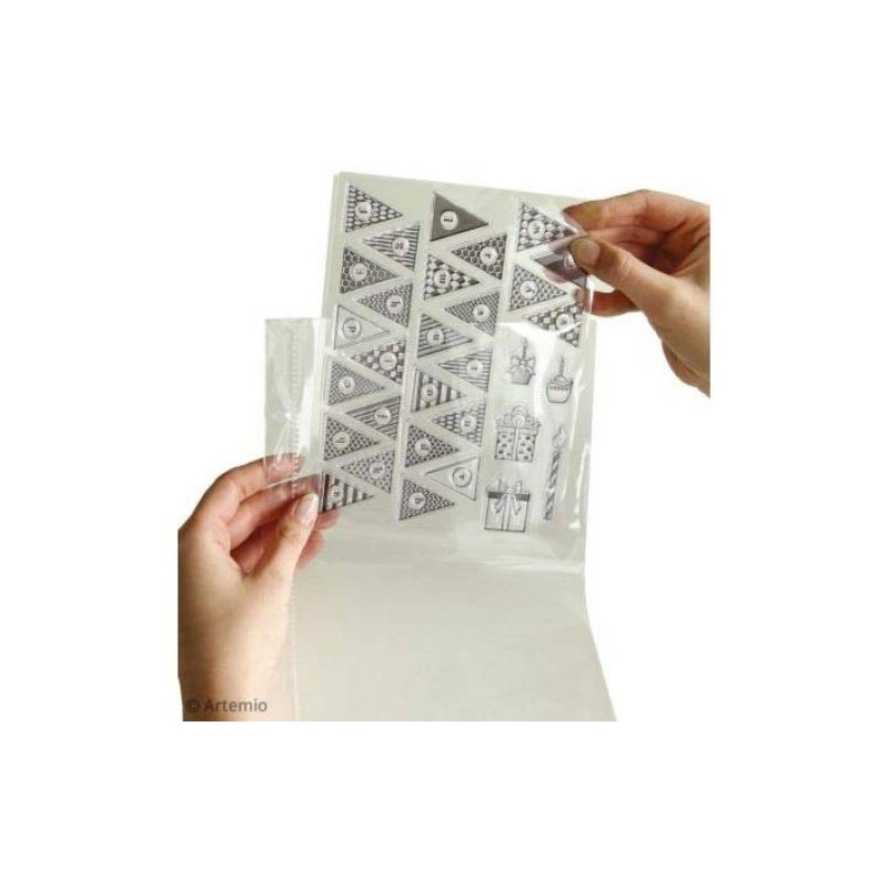 Artemio Kit with Clear Stamp Storage Binder, Fabric, Plastic, brown,