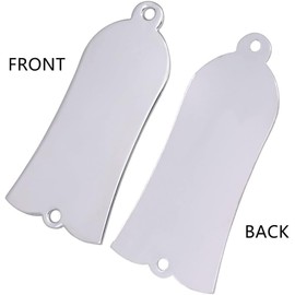 CoByda Bell Style Guitar Truss Rod Cover,Metal Truss Rod Cover with Screws,2 Holes Bell-Shaped Fit for Les Paul LP SG Style Guitar Parts Replacement (Chrome), MGP02222201