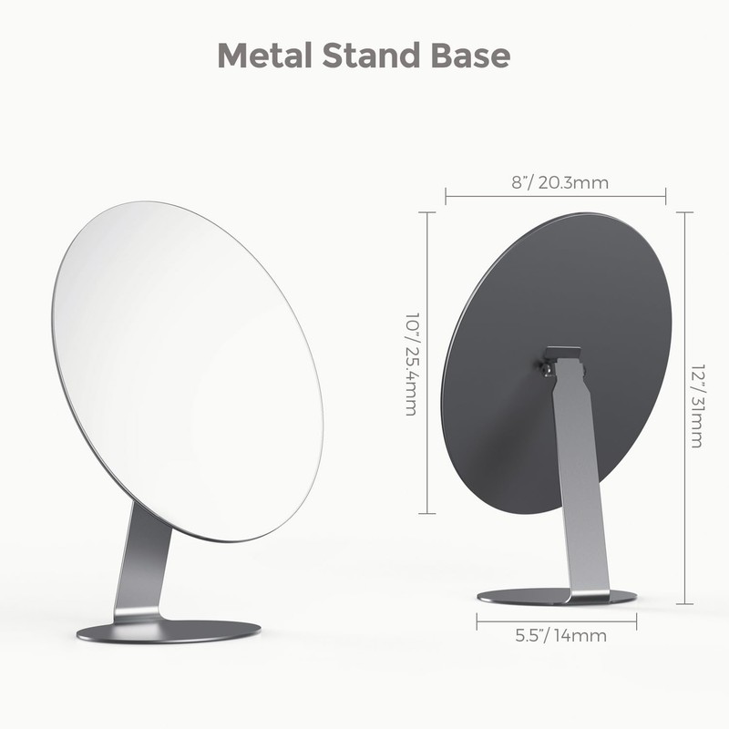 NEZZOE Oval Makeup Mirror for Desk, 12 Inch Frameless Metal
