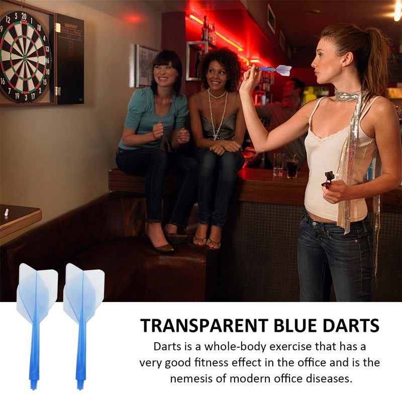 XMNIVATE 6-Piece Dart Shaft, Winged Dart Shaft, Blue Transparent Dart