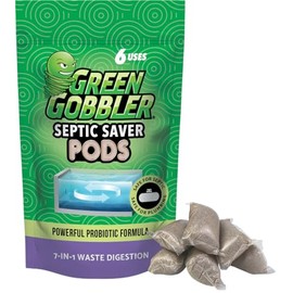 Tratamiento del tanque séptico Green Gobbler para el mantenimiento del tanque séptico | Reducir las grasas, grasas, aceites y olores | Suministro de 6