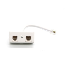2-Way RJ11 Telephone Plug to RJ11 Socket Adapter and Splitter for Landline Telephone