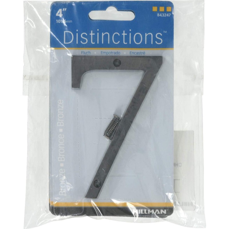 Distinctions 843247 4" Flush Mount House Number 7, Bronze