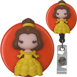 Movie Character Chibi Princess Real Charming Retractable Swivel Alligator ID Badge Holder Badge Reel (Bell SA)