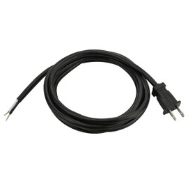 Prime PS005608 8-Feet 16/2 SJT Replacement Power Supply Cord, Black