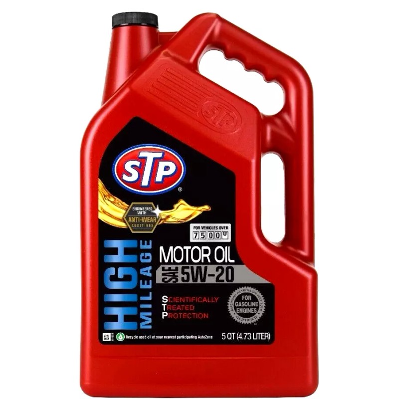 STP High Mileage Conventional 5W-20 Engine Oil - 10 Quart