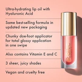Lustre Lip Oil | Aceite labial no pegajoso, hidratante y de alto brillo, que contiene vitamina C y ácido hialurónico, sin crueldad animal, maquillaje 