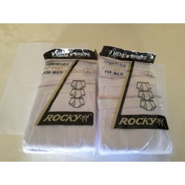 ROCKY Vintage ROCKY Briefs White Underwear. LOT OF 2 PACKS(6PC). Size L 38-40