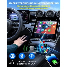 AuroraLink Wireless Carplay & Android Auto Wireless Adapter 2 in 1 Fast & Stabiler Carplay Wireless Adapter Convert Wired to Wireless Car Play Dongle für iOS 10+/Android 11+ (Grau)