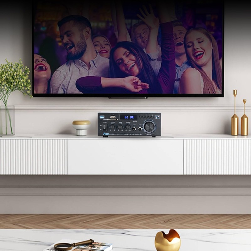 Bluetooth Stereo Amplifier Home Audio 300 Watts x2 Mini Speaker