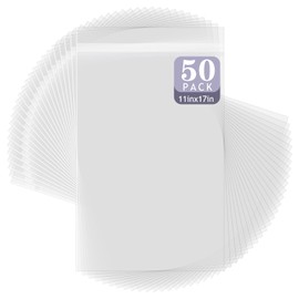 Golden State Art, 50 Pack Clear Bags for 11x17 Mats, Pictures, Acid-Free, 11 3/7" x17 1/2"
