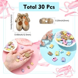 UR URLIFEHALL 30 Pcs 6 Styles Spray Painted Metal Ballet Shoes Beads Enamel Dance Spacer Beads for Jewelry Crafts Bag Dancer Gifts Decor