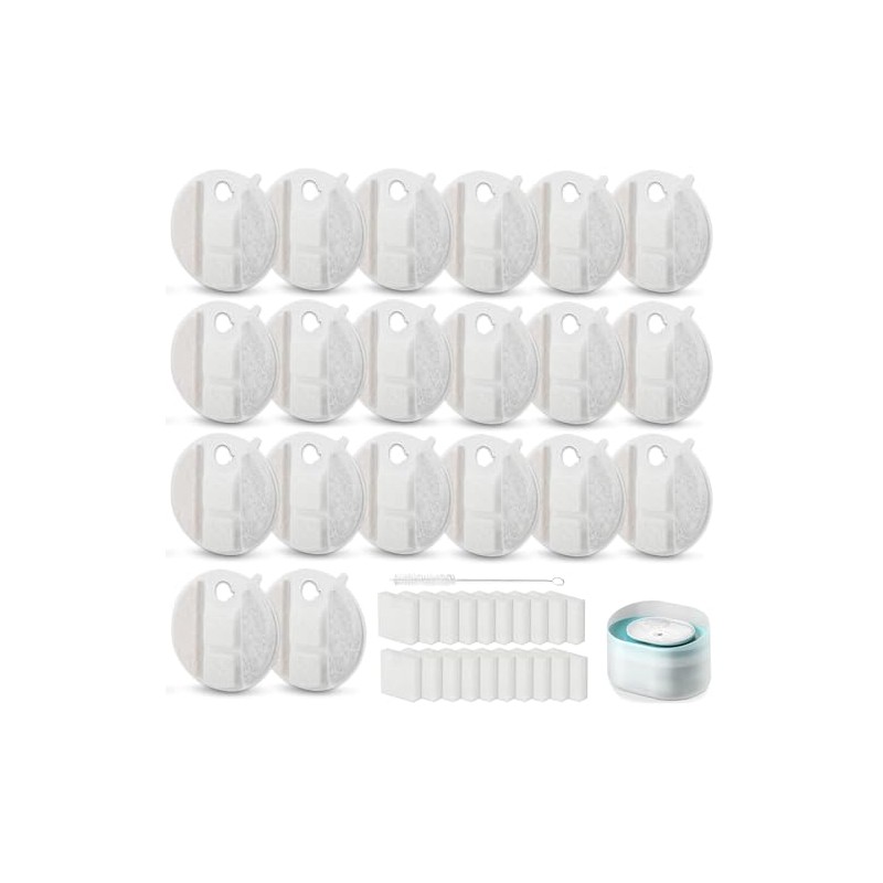 20 Pack Dog Water Fountain Replacement Filters Competible with Petlibro