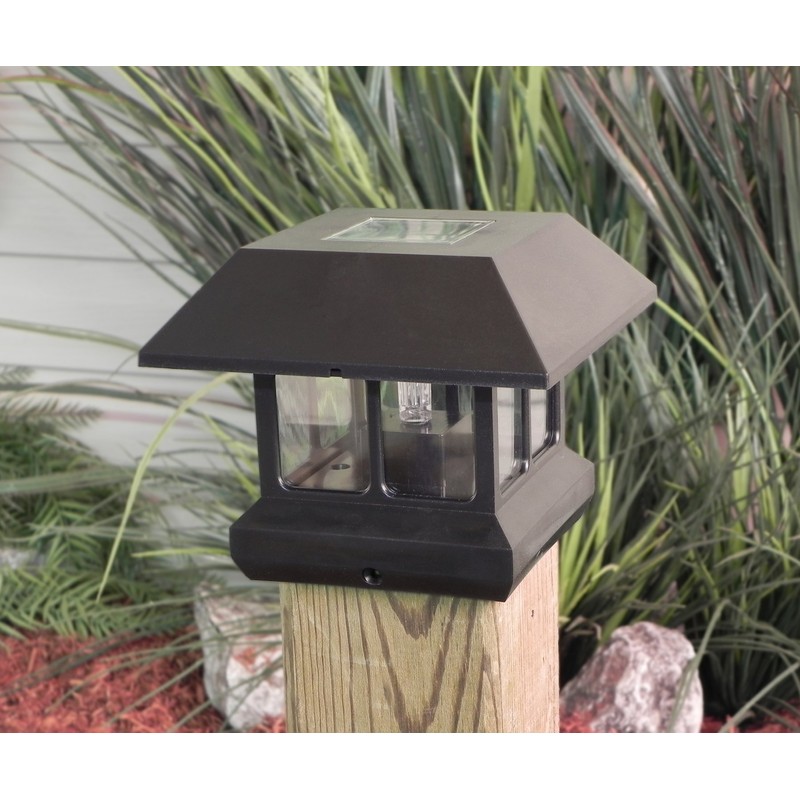Sterno Home GL23124 GL23124BK Paradise Plastic Solar Post Light with
