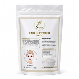 Kaolin - Arcilla blanca natural para mascarilla facial de hierbas, maquillaje en polvo, bomba de baño, máscara de barro de spa para cara, cabello y jabón, para hombres y mujeres, 227 g, media libra