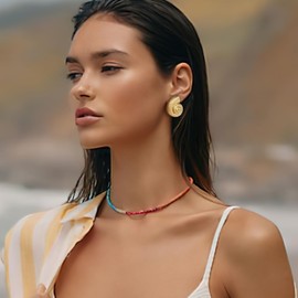 GLORIG Worn Gold Conch Shell Earrings for Women Nautical Jewelry for Women Sea Life Jewelry Beach Earrings Summer Jewelry Gift