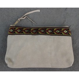 Native American Style Ladies Clutch Wallet Satchel Leather Suede Small Biker