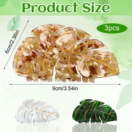 Cute Acetate Hair Claw Clip for Women Girls 3.5 Inch Fun Hair Clips Unique Leaf Stylish Spring Hair Accessories Strong Hold for Thick Thin Hair