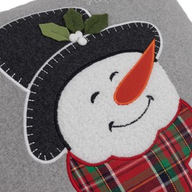 KINGROSE Snowman Throw Pillow Cover Christmas Decorative Cushion Cover Applique Square Pillow Case for Festive Home Decor Sofa Couch 18 X 18 Inches