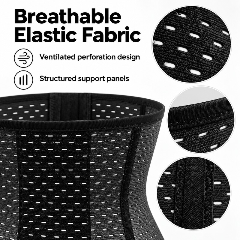 Men's Adjustable Waist Trainer Belt, Double-Layer Compression Wrap with Breathable