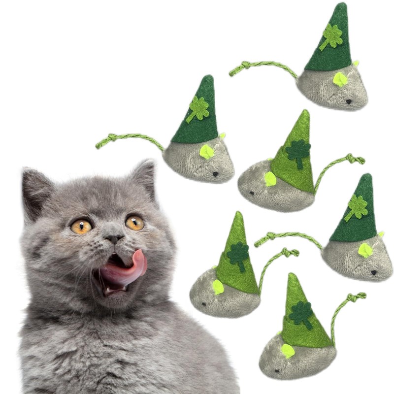 Haourlife St. Patrick's Day Cat Toy Catnip Toy Mouse Toy-6