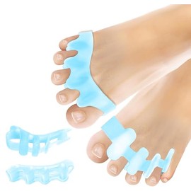 4 Stück Zehenspreizer Silikon, Ballenzeh-Spreizer Waschbare, Hallux Valgus korrekte für Hammerzehen, Ballenzeh-Korrektor Wiederholbare, Geeignet für Männer und Frauen,Blau