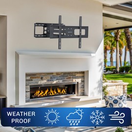 VIVO Outdoor Full Motion TV Wall Mount for 37 to 80 inch Screens, Articulating Bracket Holds up to 110 lbs, Max VESA 600x400, Black, MOUNT-TV80WP