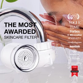 Filterbaby Skincare Filter 2.0, Bathroom Sink Filter Faucet for Skin Care, 99.9% Chlorine Removal - 0.000001 MM Carbon Fiber, Clinically Tested, Skin Hydration in 2 Weeks (White)