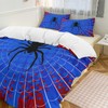 Spider Web Duvet Cover Sets (3 Piece) Cartoon Theme Blue