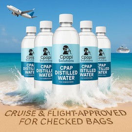 CPAPi Solutions Distilled Water CPAP – 6-Pack Travel Bottles (20 oz) – Steam Purified, Ozonated & Filtered – Made in USA – For All CPAP Machines & Humidifiers