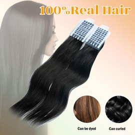 V Light Hair Extension, 22 inch 40g Black Virgin Remy v-light Hair Extensions for V Light Hair Extension Machine Tool Kit (Black, 22 inch)