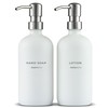 MaisoNovo Soap Dispenser 2-Piece Set | 16.9oz White Bottles with
