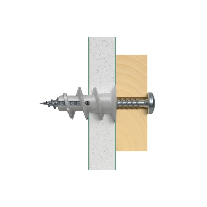 Fischer 542459 Dowel with Screw for Plasterboard GX, Grey, Set