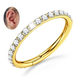 BodyBonita Nose Ring Hoops - 316L Stainless Steel Nose Piercings 20G/18G/16G CZ Conch Helix Piercings Jewellery Septum Piercing Cartilage Earring Rook Tragus Daith 6/7/8/9/10/11/12 mm -