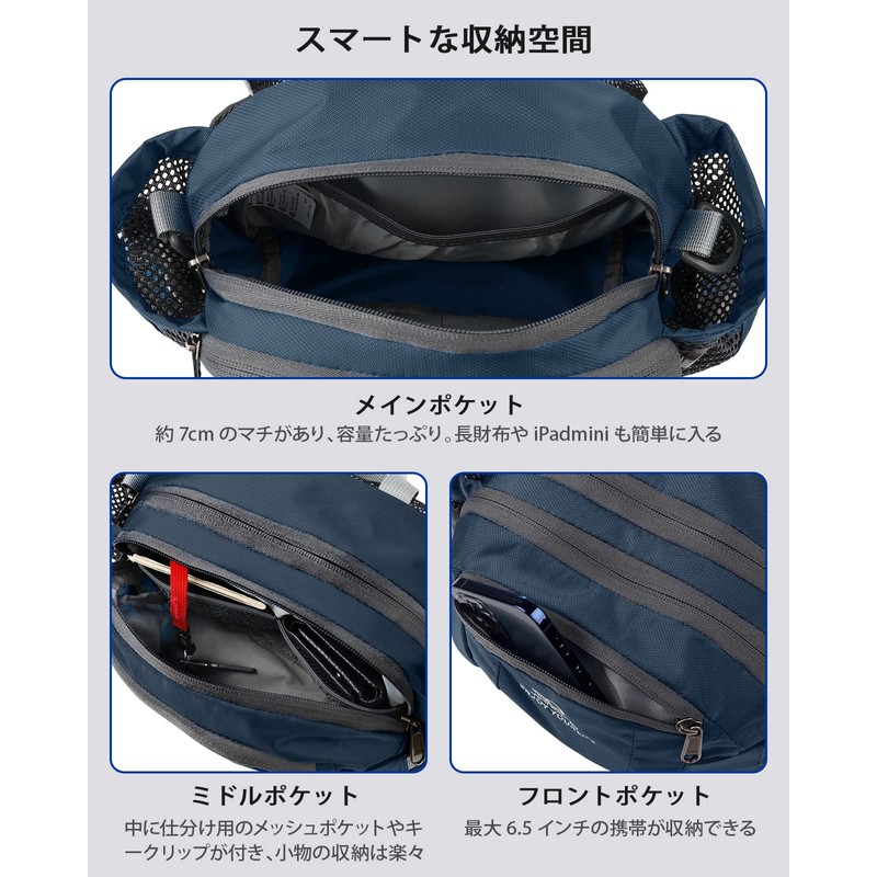 Waterfly Waist Bag w/ Shoulder Strap, Water Bottle Holder, Multifunctional,