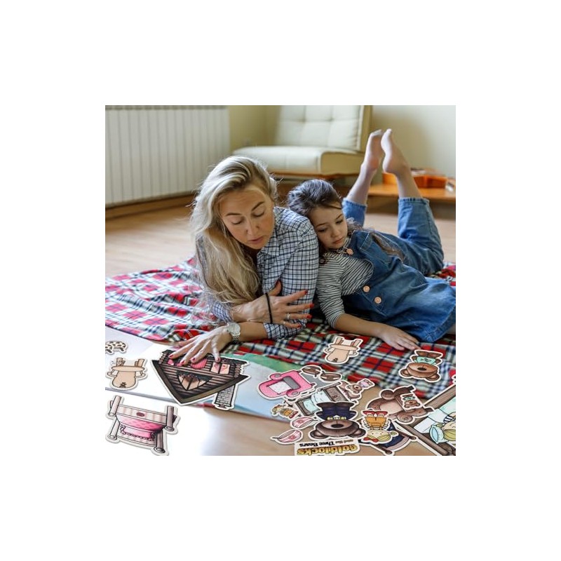 Peryiter 24 Pack Goldilocks and The Three Bears Felt Board