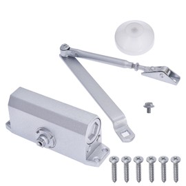 TINVHY 2 Pack Commercial Door Closer Aluminium Finish,Dual Valve, Surface Mounted, for Residential and Light Commercial Doors
