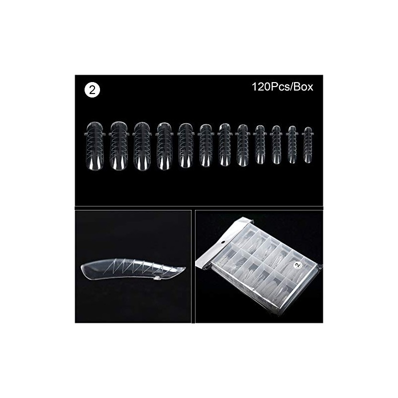 KADS 120PCS Clear Full Cover Dual Nail System Form UV