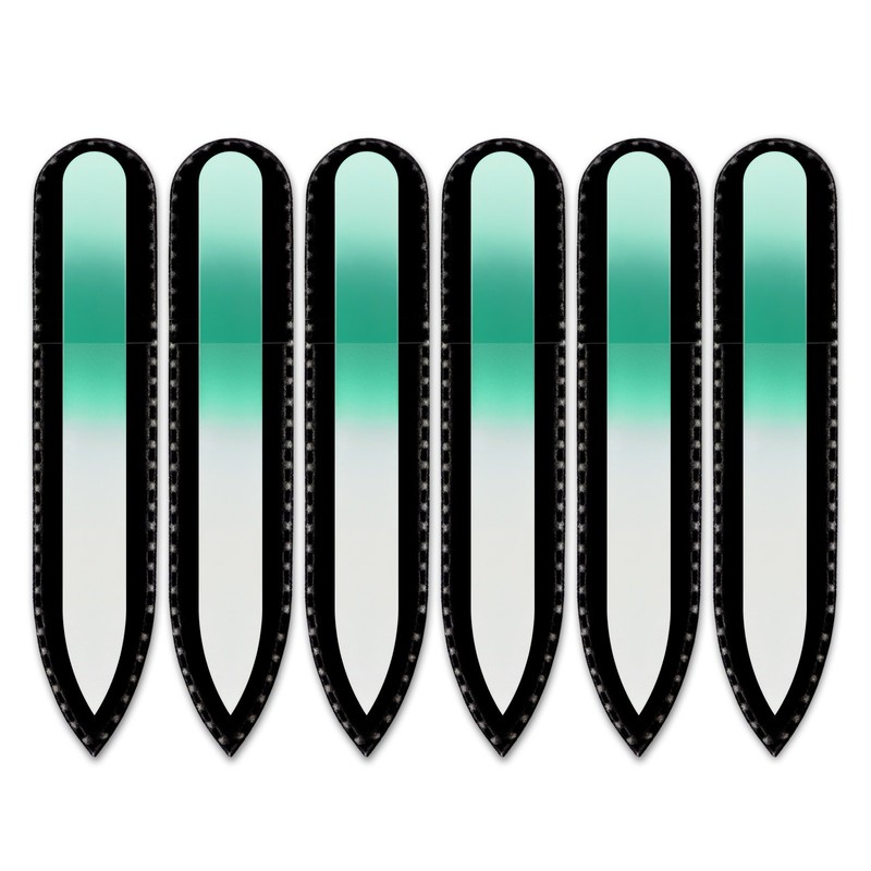 Mont Bleu Coloured Glass Nail File, in Black Velvet Case,