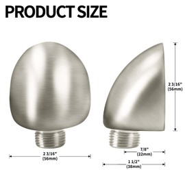 50560-SS-PR Water Supply Elbow For Hand Shower Elbow With Holde, Wall-Mount Supply Wall Elbow For Hand Held Shower Elbow Adapter,Wall Supply Elbow For Hand Shower Drop Elbow.Lumicoat Stainless