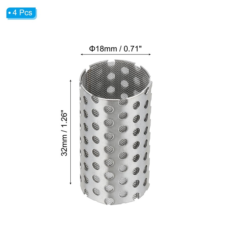 PATIKIL 4 Pcs 18mm OD Strainer Mesh, 32mm H 80