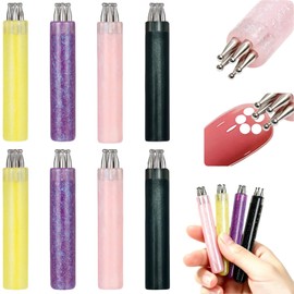 8 Pack 5 Petal Flower Nail Dotting Pen 1.8mm Fine Tip Tools for Beginner