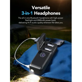 MINISO MS120 Wireless Earbuds, Bluetooth 6.0 Headphones, in-Ear Ear Buds with Built-in Flashlight, 70H Playtime, IPX5 Waterproof, High-Fidelity Sound, USB-C Charging