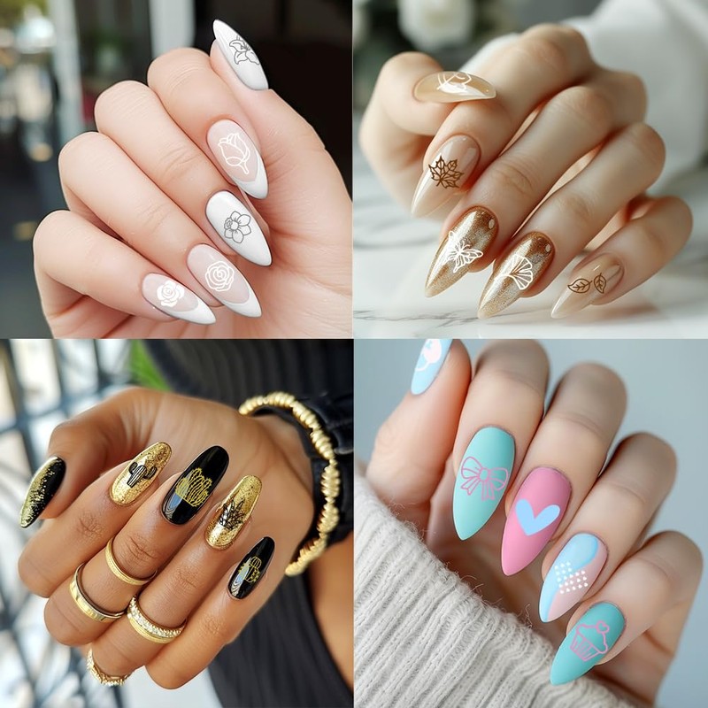 beinkmake 3Pcs Fruits Flower Nail Stamping Plate Leaves Cactus Bees