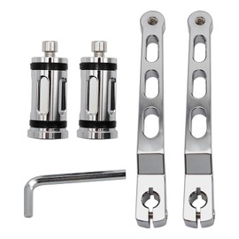 Hoypeyfiy Motorcycle Heel Toe Gear Shift Lever Gear Shift Pedal Lever Arms with Shifter Peg Black Replacement for Harley FL Softail Tri Glide Trikes Touring Electra Glide Road King (Silver)