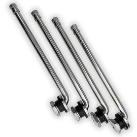 Haltec Four TR510 90 Degree 5 1/2 inch Bent Truck and Bus Tire Nickel Plated Valve Stems for Drop Center Aluminum Disc Wheels with 0.625 (5/8 inch) inch Valve Holes. TV-510 Valve Stems.