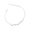 S925 Sterling Silver Heartbeat Wave Bracelet Geometric Wave Bling Fine