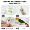 QBLEEV Bird Diaper Flight Suite, Reusable Parrot Nappy Cockatiel Clothes